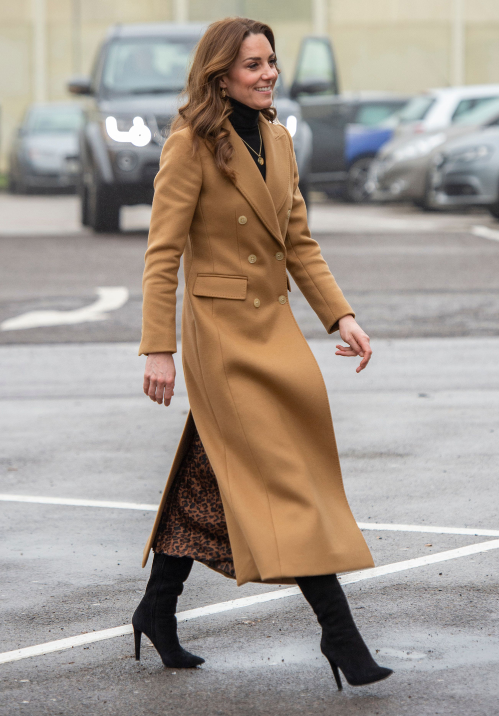 Catherine Duchess of Cambridge wearing a Massimo Dutti coat in Surrey ...