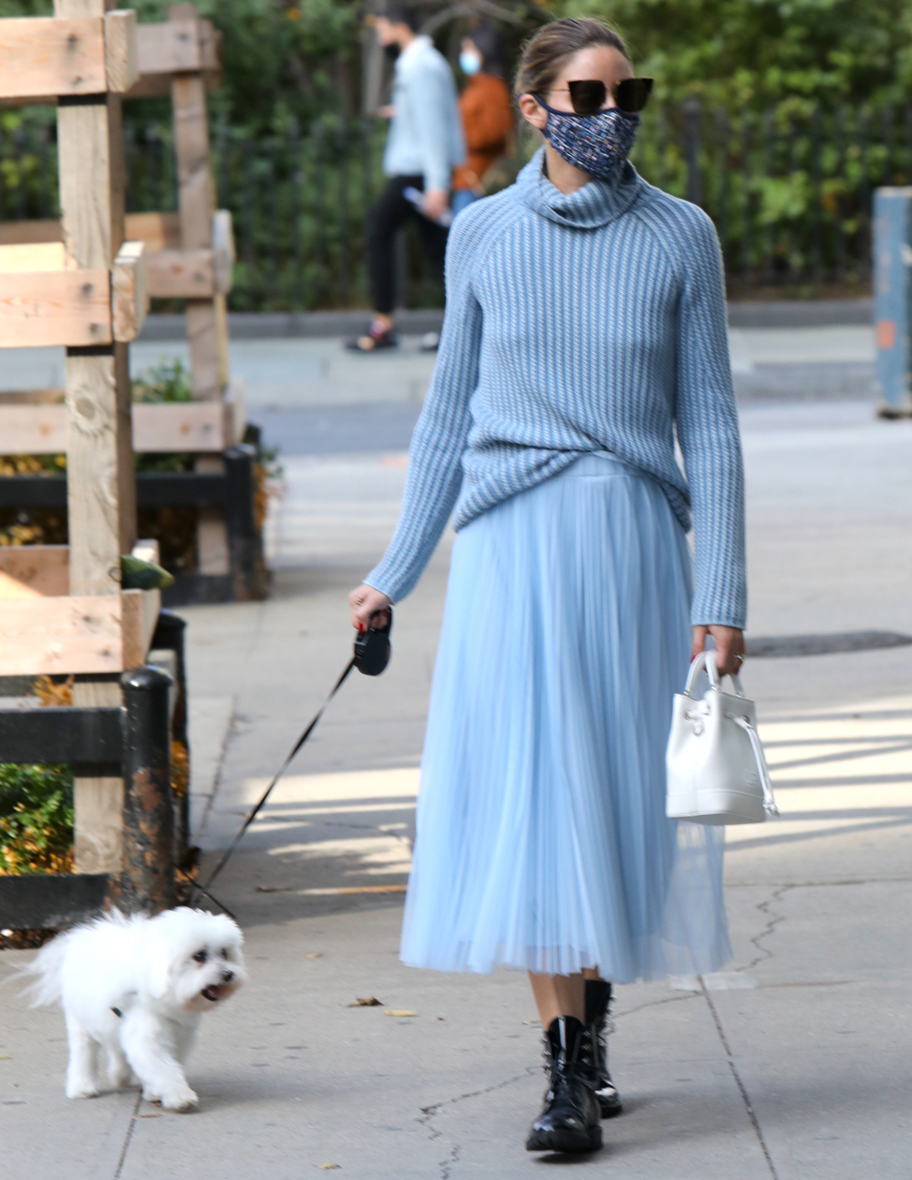 Olivia Palermo in a pastel blue outfit in New York | About Her